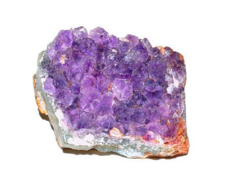 Druse amethyst crystal on a white background の写真素材