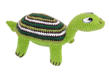 Soft toy - a turtle. Hand-made master of needlework の写真素材