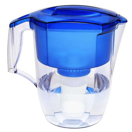 Household water filter jug in the form of a filter element for cleaning the inside of potable waterの写真素材