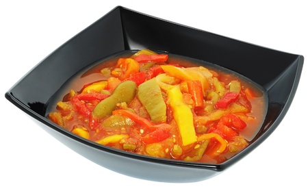 Classic hungarian lecho ( lecso ) of peppers, tomatoes and onionsの写真素材