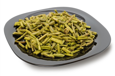 Canned pickled bracken - a common ingredient in Korean and Japanese national cuisine. Isolation circuit is saved to a fileの写真素材