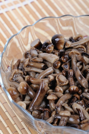 Marinated mushrooms homemadeの写真素材