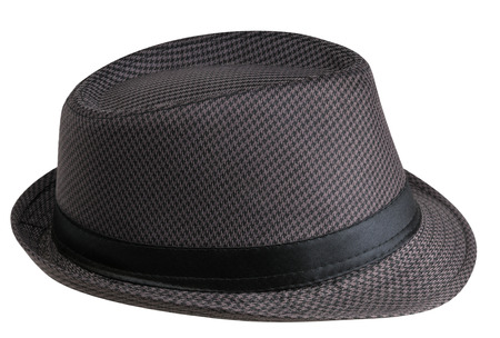 Hat with short fields on a white background (right side view)の写真素材