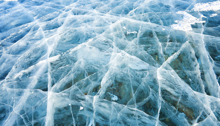 Natural ice in lake Hovsgol . Mongoliaの写真素材