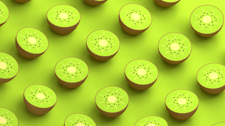Kiwi fruit collection 3d illustrationの写真素材