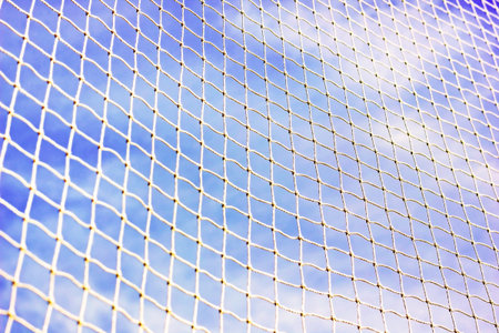 Mesh soccer outdoors. close-up macro