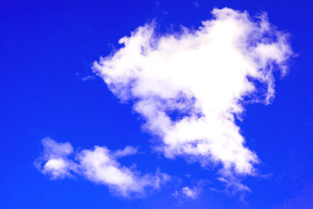 White Cirrus clouds on a blue sky, the beauty of nature