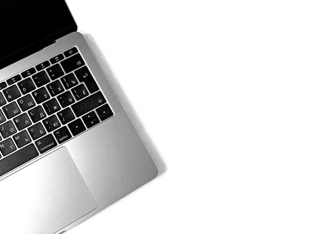 part of the laptop on a white background, an isolated background