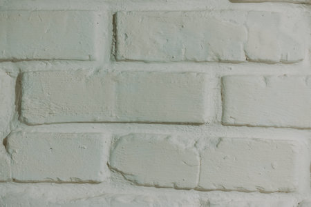 White brick wall background texture close upの写真素材