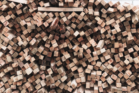 Preparation of firewood for the winter. firewood background, Stacks of firewood in the forestの写真素材