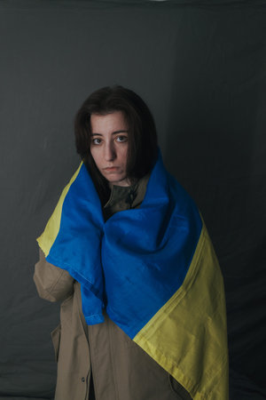 Ukrainian woman with molotov standing