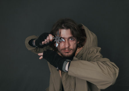 Ukrainian man with molotov readyの写真素材