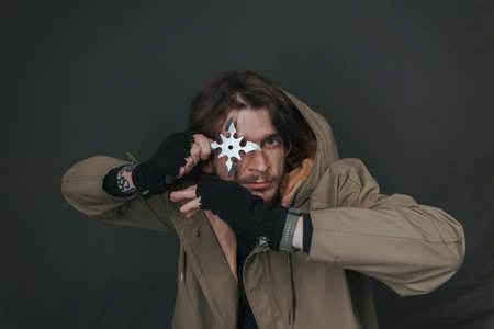 Ukrainian man with molotov readyの写真素材
