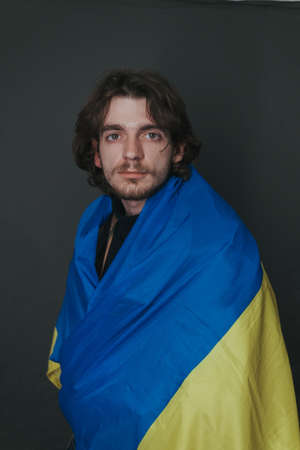 Ukrainian man with molotov readyの写真素材