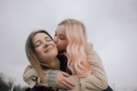LGBT Lesbian couple love moments happinessの写真素材