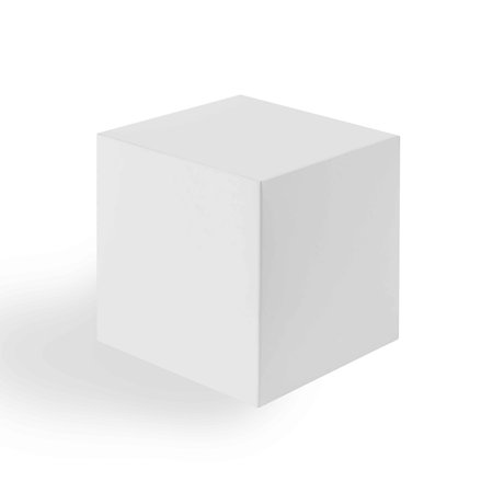 White box (cube) on white background with shadow.の写真素材