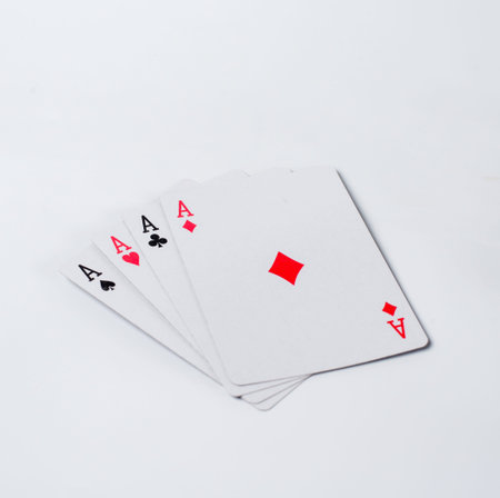 Isolated four aces on a white background