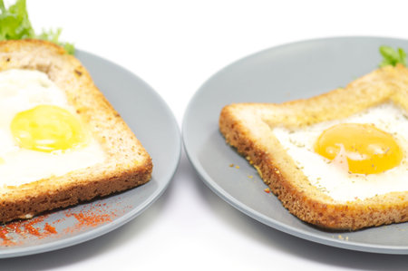 Fried eggs in Frenchの写真素材