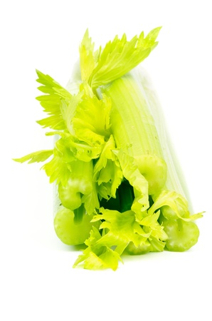 Bunch of Celery Stalks isolated on white backgroundの写真素材