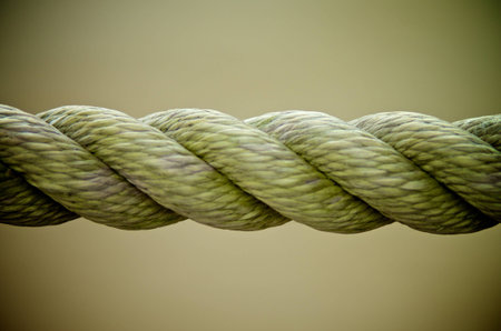 Textured Rope Line closeup on Grey backgroundの写真素材