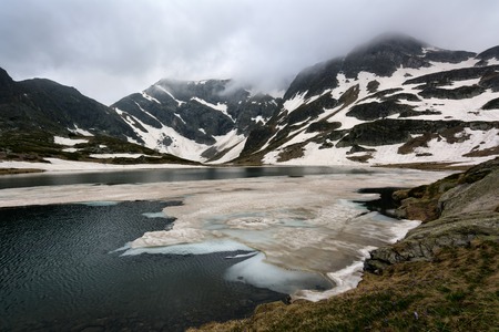 Bliznaka (Twin) Lake in Rila Mountains, Bulgariaの写真素材
