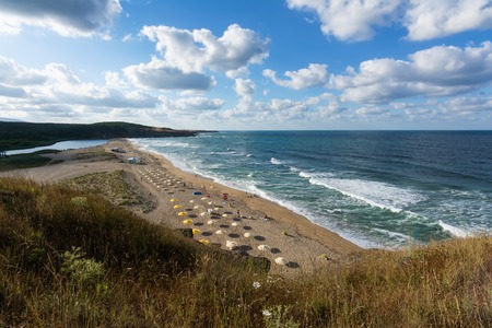 Veleka beach near the Sinemorets village, Black Sea, Bulgaria.の写真素材