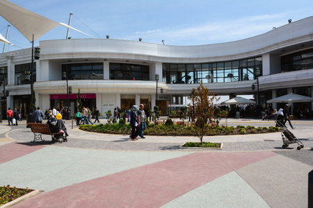 ISTANBUL, TURKEY - APRIL 13, 2014: The Vialand Mall, one of best outdoor open-air malls in Istanbul, located in Eyup.のeditorial素材