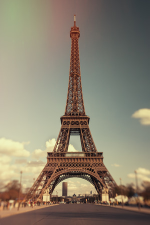 Eiffel Tower in vintage style. France. Parisの写真素材