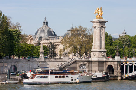 PARIS, FRANCE - APRIL, 2008: Alexanders third bridge in Paris in sunny spring dayのeditorial素材