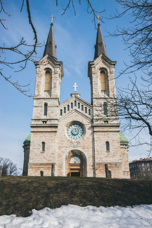 Tallinn, Estonia - April 2010: Temple on a hill in Tallinn on a spring dayのeditorial素材
