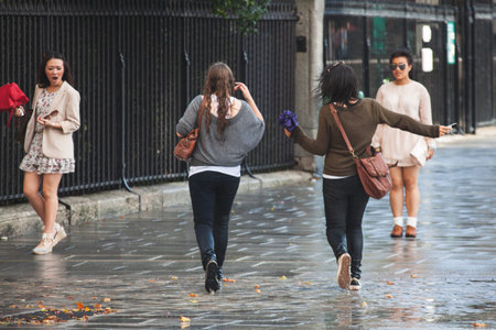 Paris, France - August 2010: People on the streets of the French capital