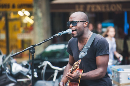 Paris, France - August 2010: People on the streets of the French capitalのeditorial素材