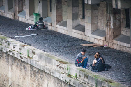 Paris, France - August 2010: People on the streets of the French capitalのeditorial素材