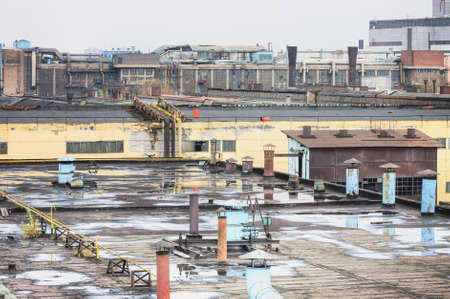 The territory and buildings of a large factory in Moscow. Russiaの写真素材
