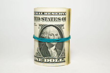 Several banknotes US dollars related to the stack