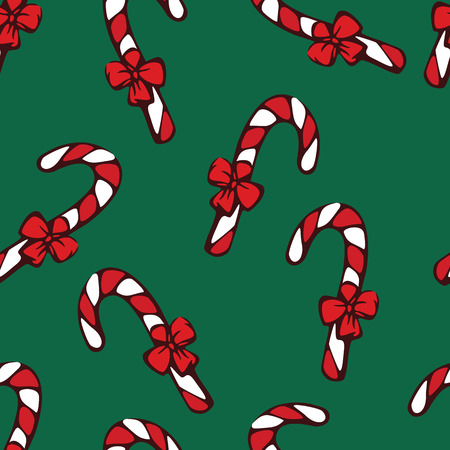 Christmas mint candy cane seamless patternのイラスト素材