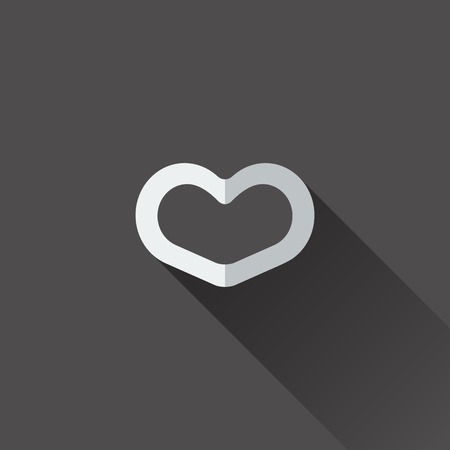 Heart icon. . Flat design in black and whiteのイラスト素材