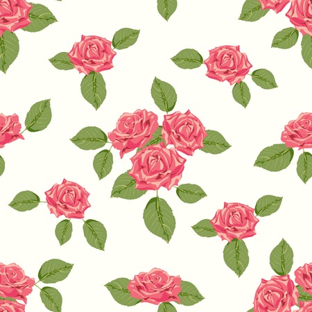 Vintage seamless pattern with roses. Textile printのイラスト素材