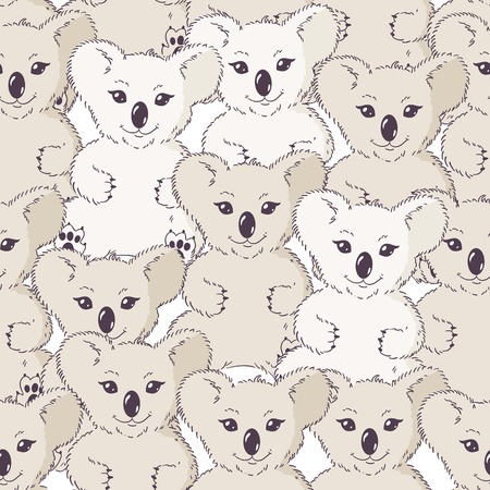 Seamless pattern background with koalasのイラスト素材
