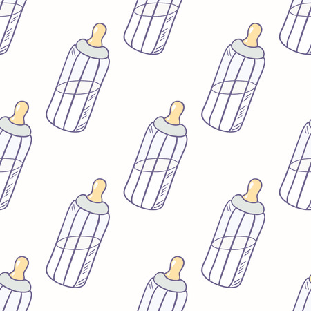 Bottle of milk seamless patternのイラスト素材