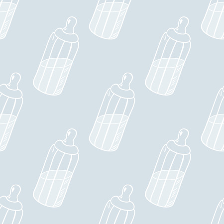 Bottle of milk seamless patternのイラスト素材