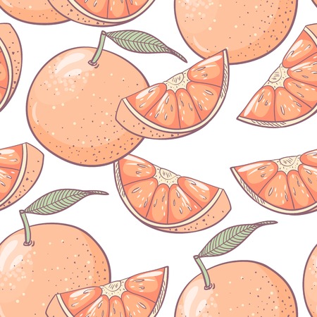 Grapefruit seamless pattern. Textile vector backgroundのイラスト素材