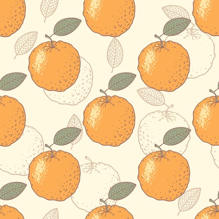 Orange stylized seamless pattern. Vector illustrationのイラスト素材