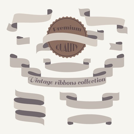 Vintage ribbons collection for your design in vectorのイラスト素材