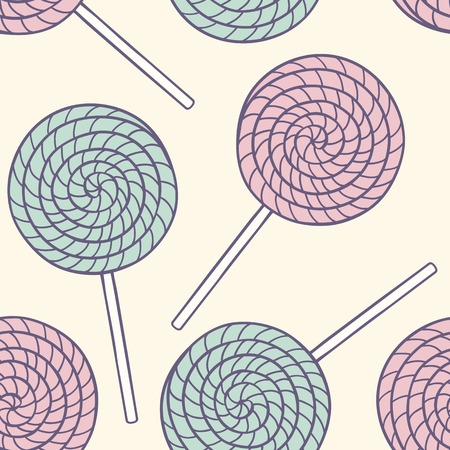 Lollipop seamless pattern. Sweet candies vector illustrationのイラスト素材