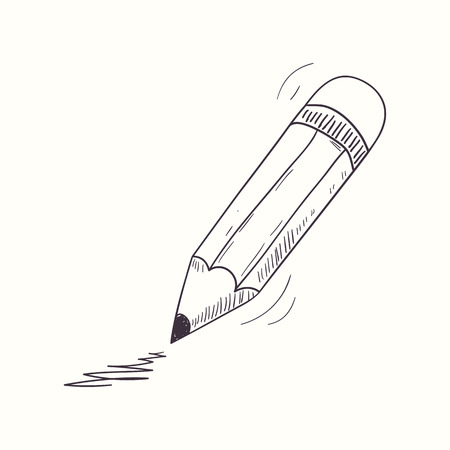 Sketched pencil desktop icon. Doodle design elementのイラスト素材
