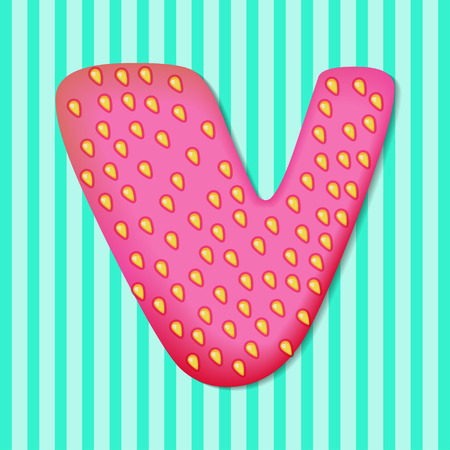 Bright tasty letter V from the children fruit alphabetのイラスト素材