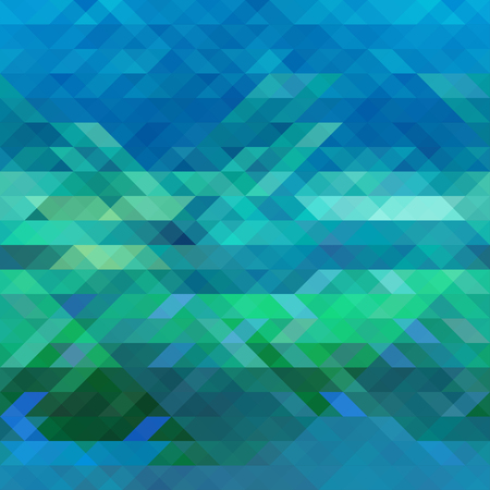 Blue and green modern abstract background. Mosaic of triangles.Contemporary bright background for printingのイラスト素材
