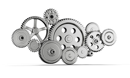 Metallic gears and cogsの写真素材