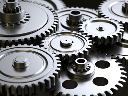 Metallic gears and cogsの写真素材